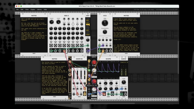 Hier ist VCV Rack und hier ist eine kostenlose Version, die du herunterladen kannst.”