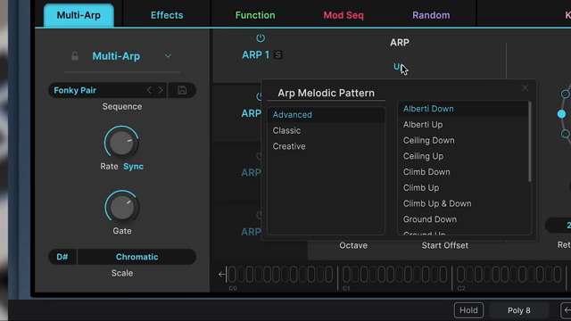 Verfügbare Richtungen sind in drei Hauptkategorien gruppiert: Advanced, Classic und Creative.