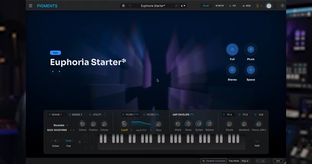 Du siehst einen reaktiven Visualizer, der sich je nach Preset-Typ sowie nach deinem Spiel und Sound verändert.