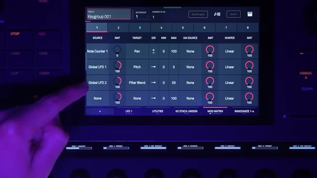 We also now have four LFOs, so two global LFOs here, and a full mod matrix, which is lovely to see here.