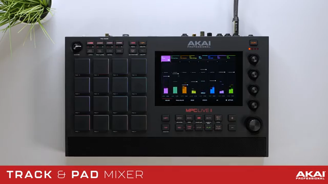MPC 3 introduces a vertical track and pad mixer with vibrant colour feedback making it fast and intuitive for you to mix your beats in MPC.