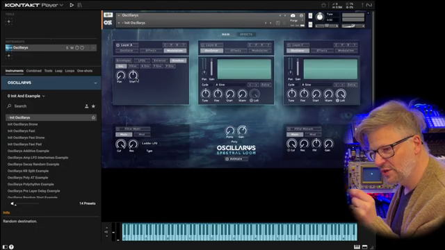 jedes Mal, wenn man eine Taste drückt, kann man randomisieren, wo das Sample startet – das ist interessant, so entsteht bei jedem Spielen…