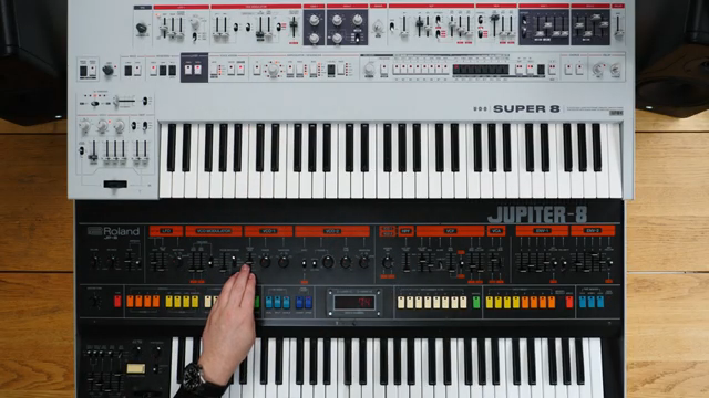 Auf dem Jupiter 8 klingt es viel softer, und ich weiß, das sind nicht die typischen Sounds, die man auf einem Jupiter 8 spielt, aber sie…