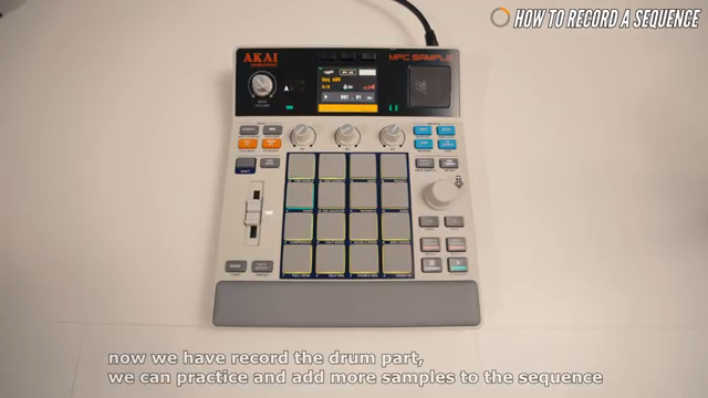 Jetzt haben wir den Drum-Part aufgenommen, wir können üben und weitere Samples zur Sequenz hinzufügen.