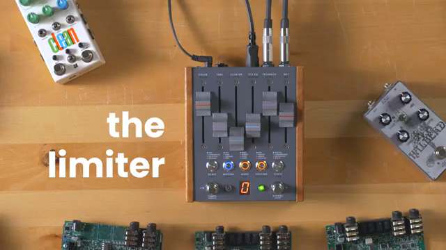 At the input of the delay line, there is a 4x2 matrix mixer.