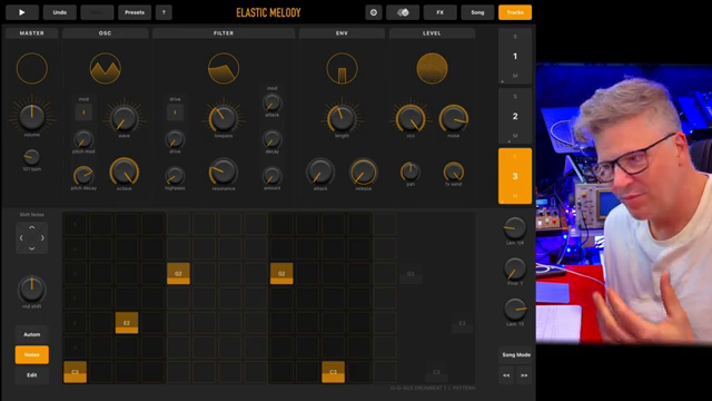 Du kannst die Länge und Geschwindigkeit jedes Patterns und jedes Step-Sequencers für die drei Spuren in einem Pattern individuell steuern.